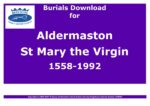 Aldermaston St Mary Burials 1558-1992 (Download) D1006