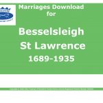 Besselsleigh St Lawrence Marriages 1689-1935 (Download) D1479