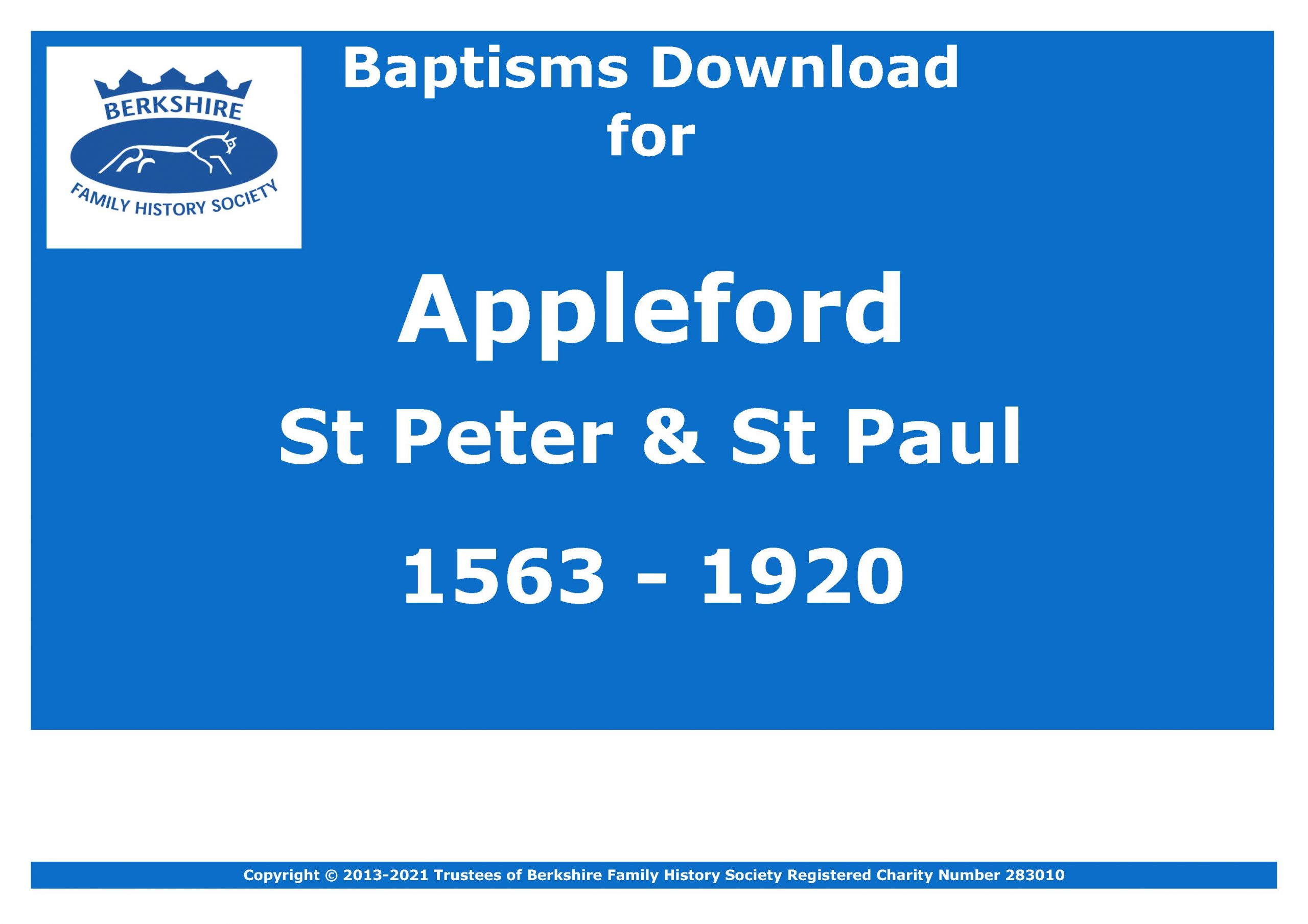 Appleford St Peter & St Paul Baptisms 1563-1920 (Download) D1579
