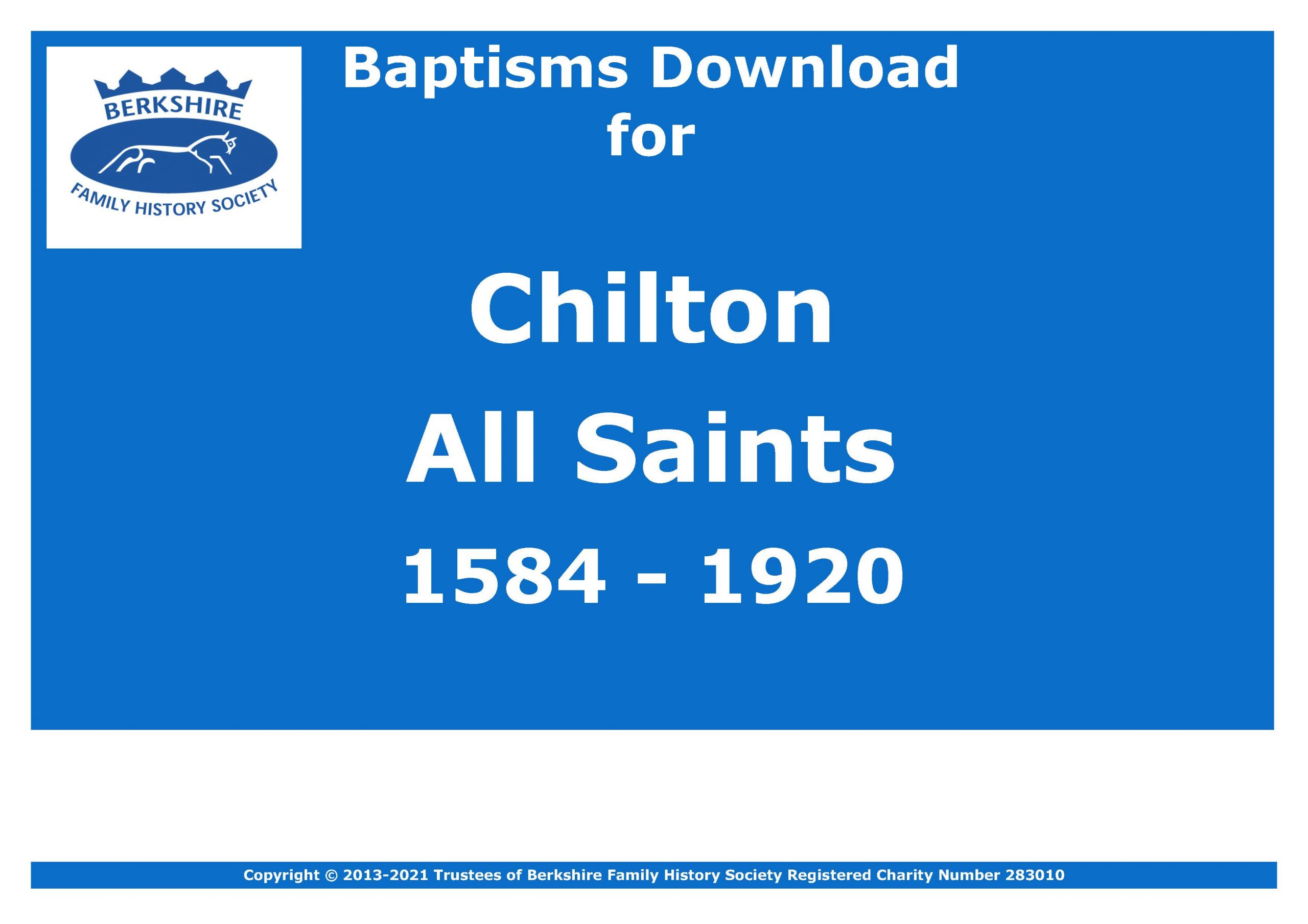 Chilton All Saints Baptisms 1584-1920 (Download) D1615