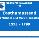 Easthampstead St Michael & St Mary Magdalene Baptisms 1558-1799 (Download) D1631 (Part 1 of 2)