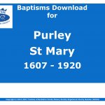 Purley St Mary Baptisms 1607-1920 (Download) D1668
