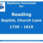 Reading Baptist Church Lane Baptisms 1735-1819 (Download) D1671