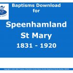 Speenhamland St Mary Baptisms 1831-1920 (Download) D1691