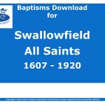 Swallowfield All Saints Baptisms 1607-1920 (Download) D1701