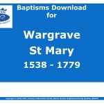 Wargrave St Mary Baptisms 1538-1779 (Download) D1717 (Part 1 of 2)