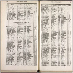 Poll Books and Electoral Registers